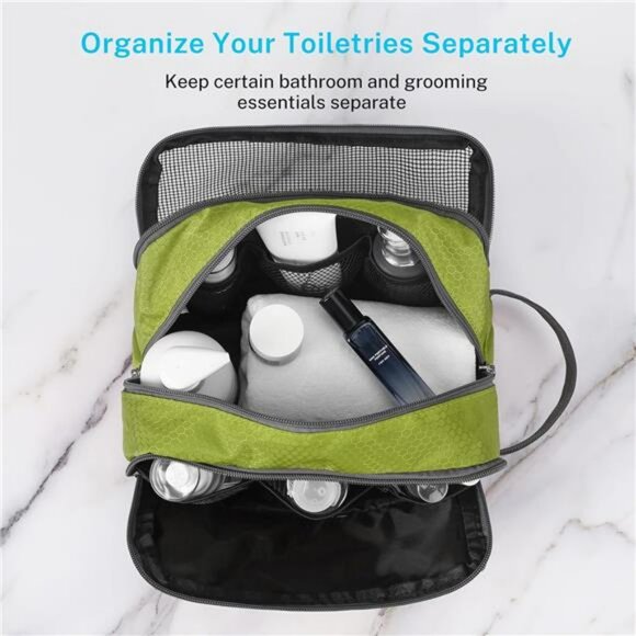 Mens travel toiletry bag dopp kit shaving organizer waterproof nylon lightweight - Picture 4 of 7